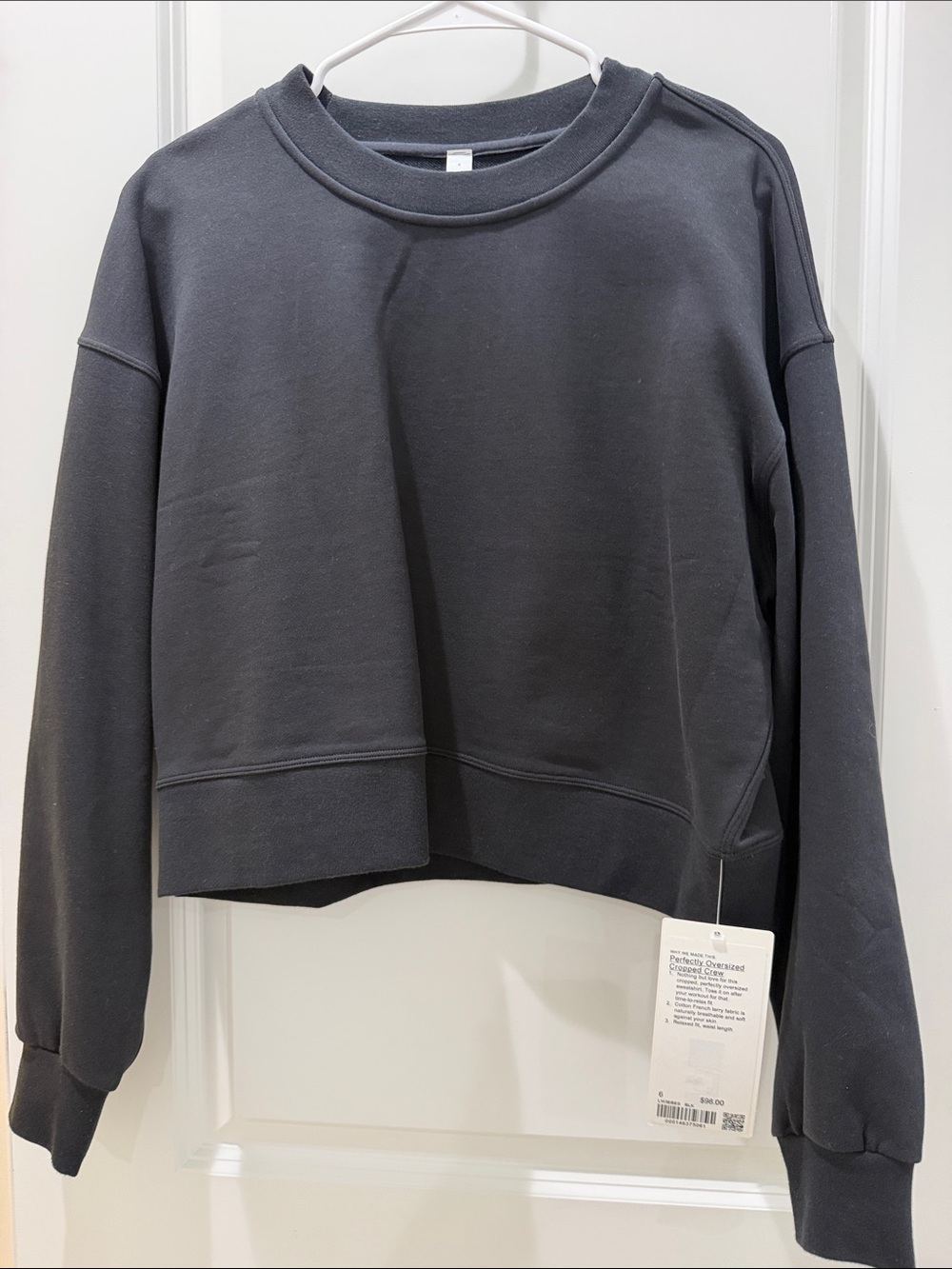 lululemon athletica Black Cropped Crewneck Sweater